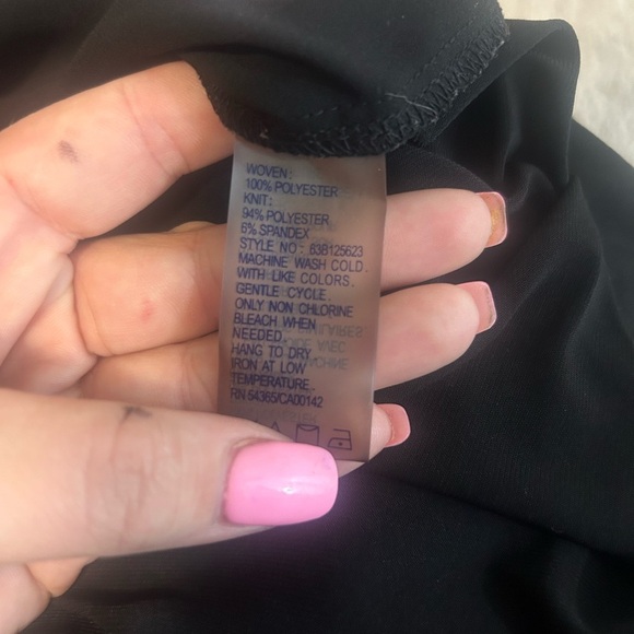 NYGARD, size L, black 3/4 length sleeve top, corset front, silver accents - Picture 6 of 6